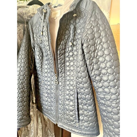 Laundry by Shelli Segal Ws Small Jacket Navy Lightweight Full Zip Quilted Hooded - Picture 7 of 14
